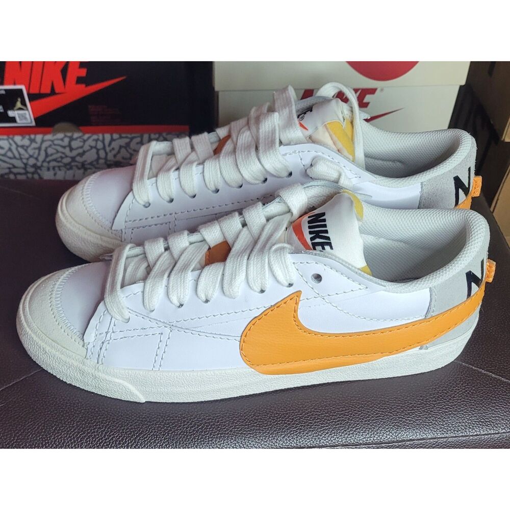 Nike Blazer Low 77 Jumbo DN2158-100 White Alpha Orange Men’s Size 10 New